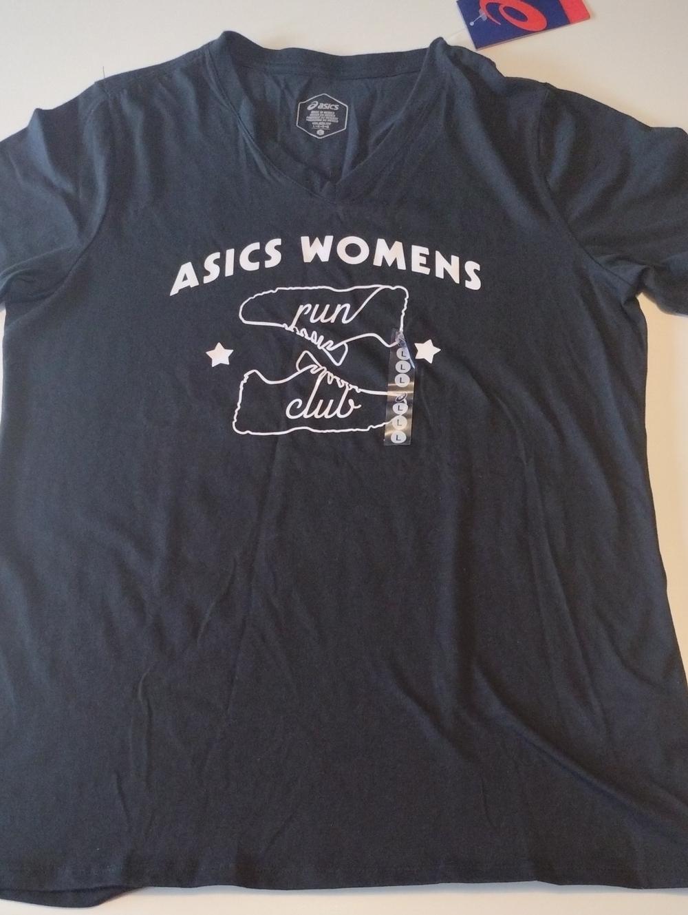 ASICS Women's Black Run Club V-Neck Tee